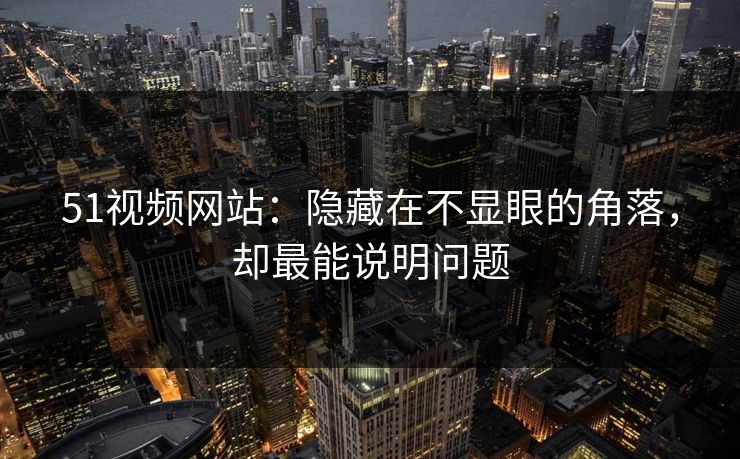 51视频网站：隐藏在不显眼的角落，却最能说明问题
